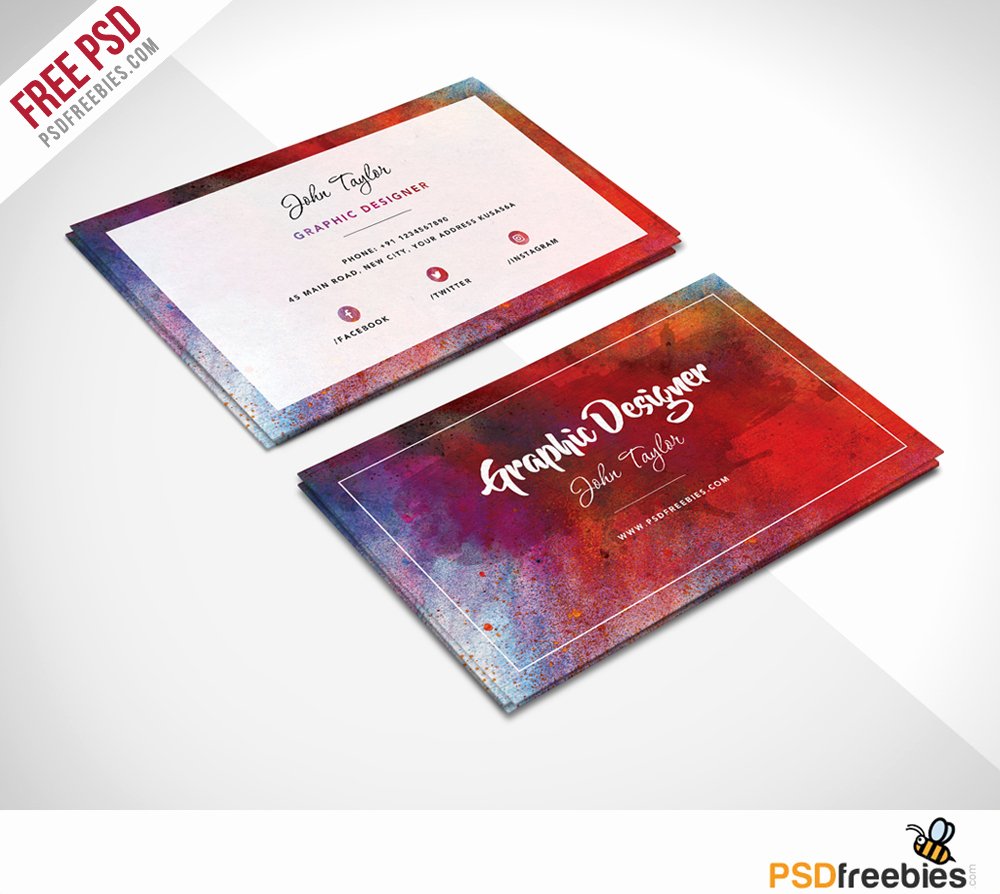 free abstract business card psd template