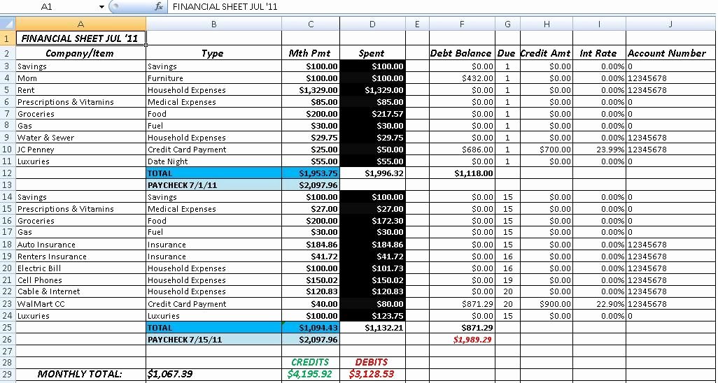 Free Accounting and Bookkeeping Excel Spreadsheet Template