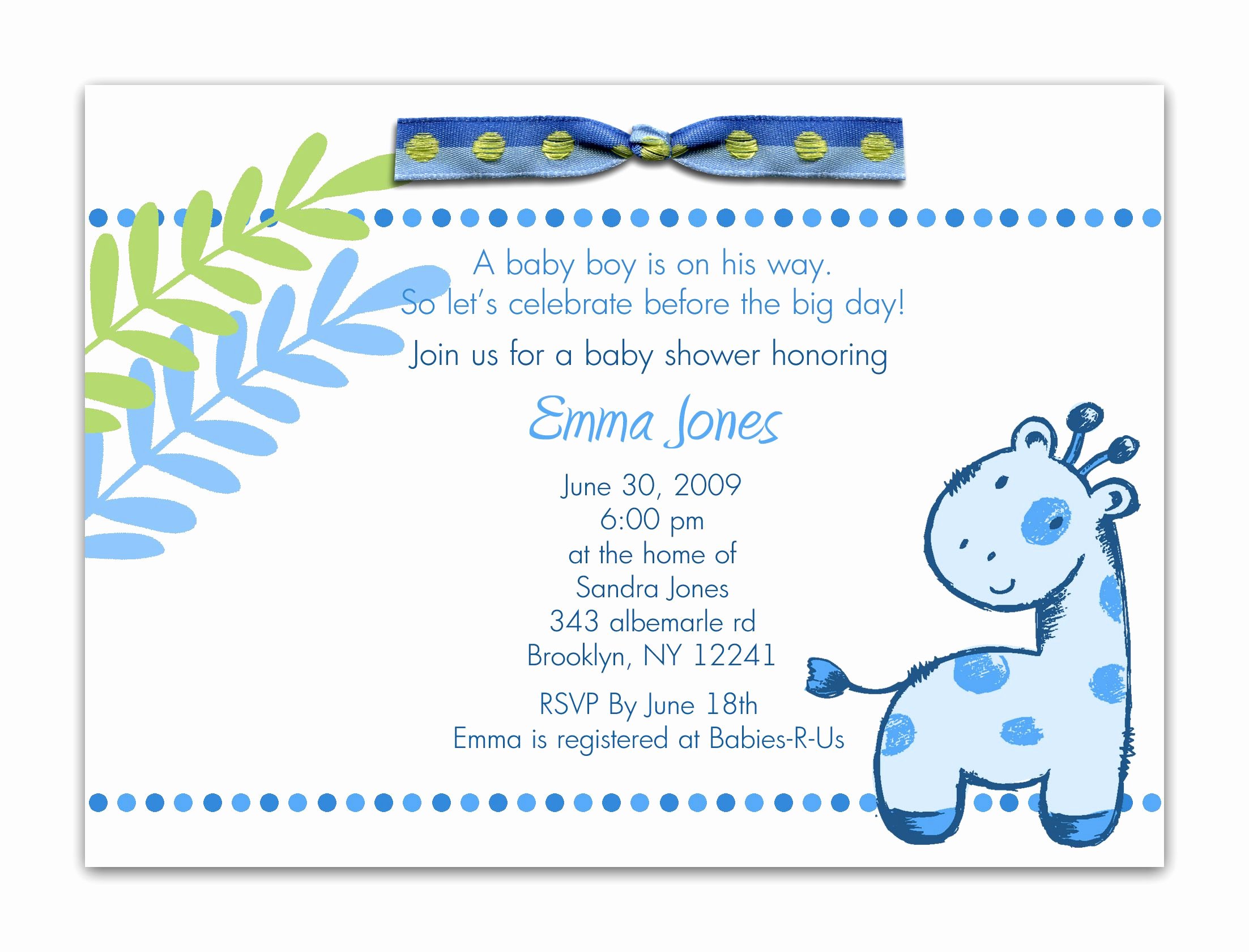 Free Baby Invitation Template Free Baby Shower