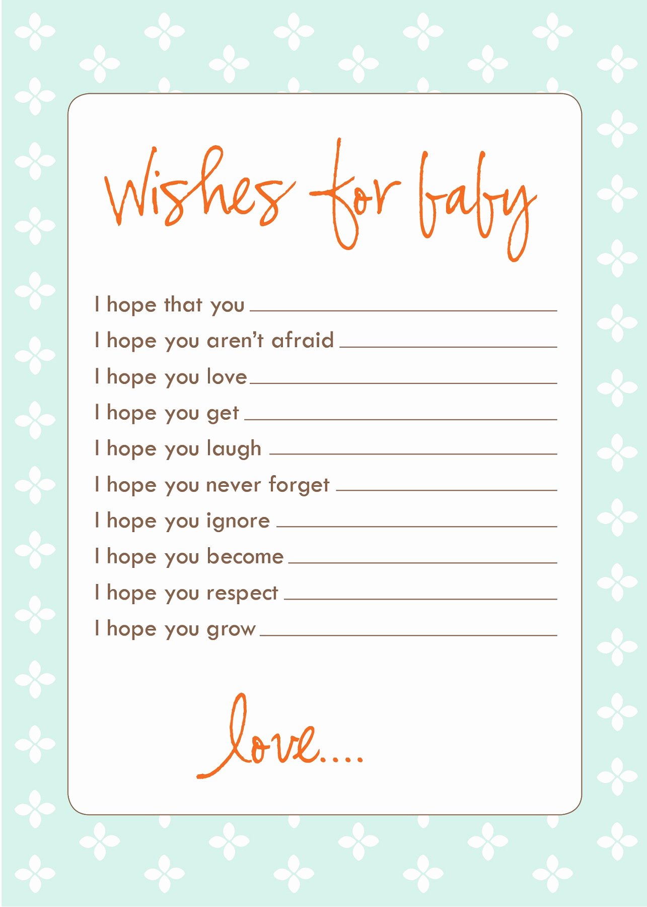 Free Baby Shower Games Printouts