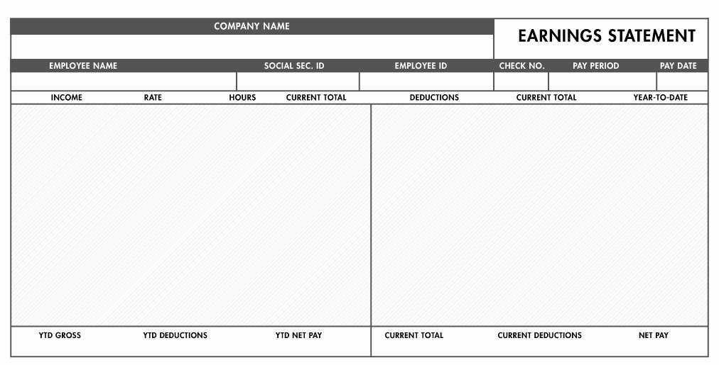 free basic paystub template excel