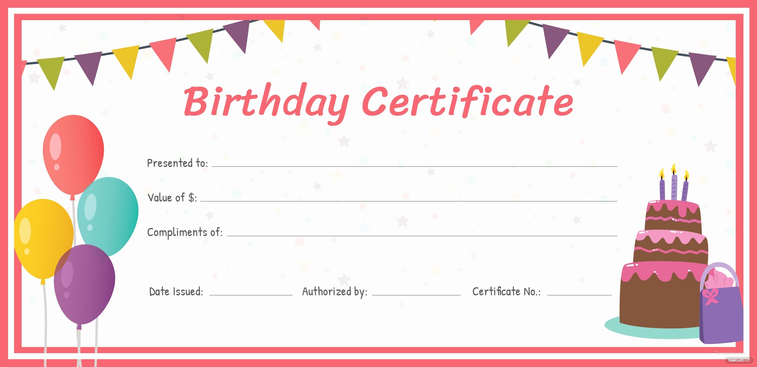 Free Birthday Gift Certificate Template In Adobe