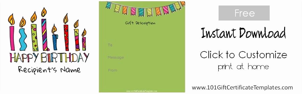 Free Birthday Gift Certificate Template