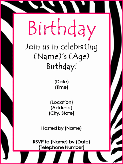Free Birthday Party Invitation Templates for Word