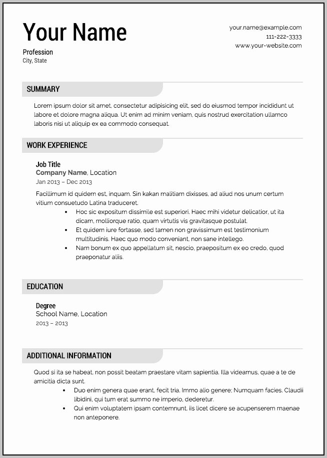 Free Blank Resume forms Line Resume Resume Examples