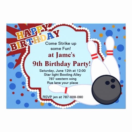 Free Bowling Birthday Invitation Template