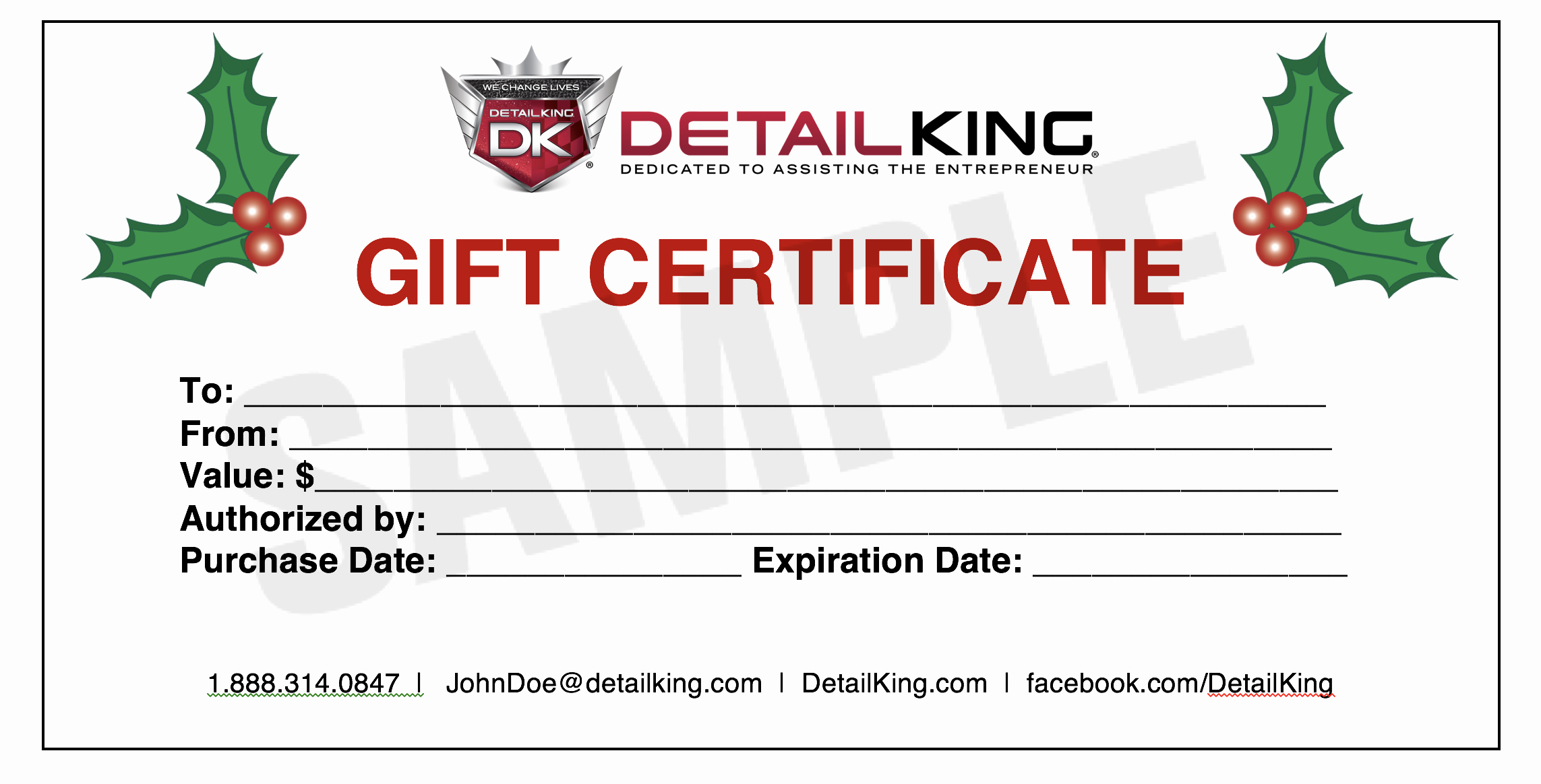 Free Business Gift Certificate Template