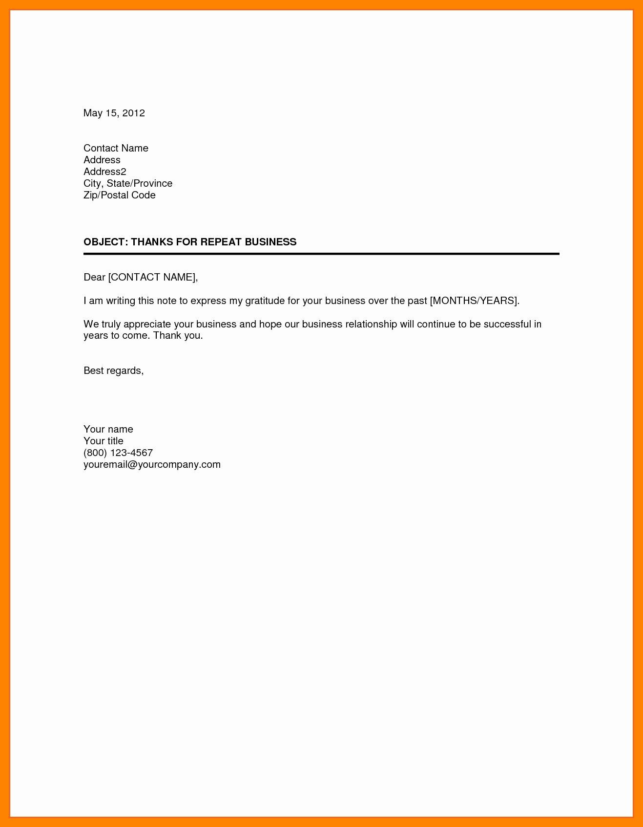 Free Business Letter Template Business Letter format