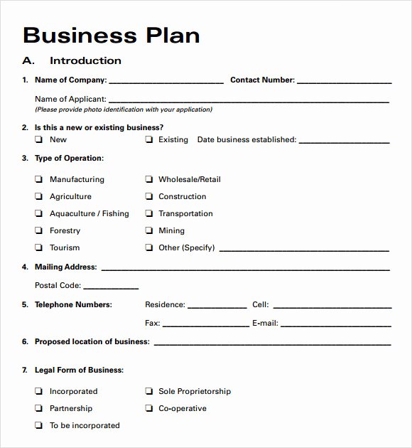 Free Business Plan Template