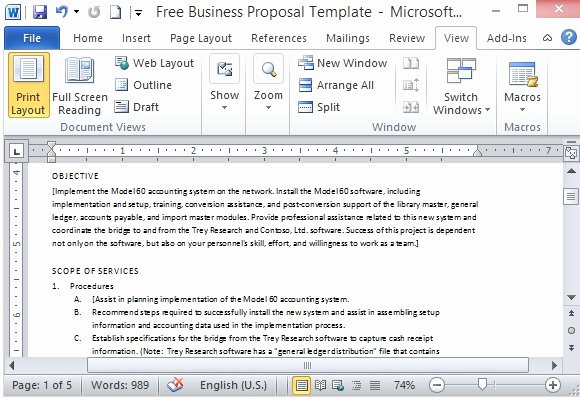 Free Business Proposal Template for Microsoft Word