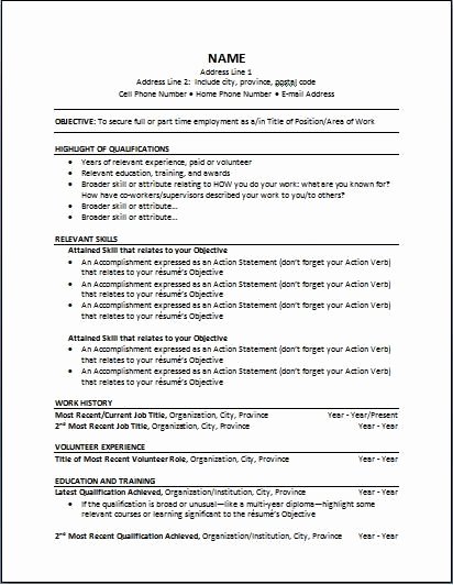 Free Canadian Resume Templates Best Resume Gallery