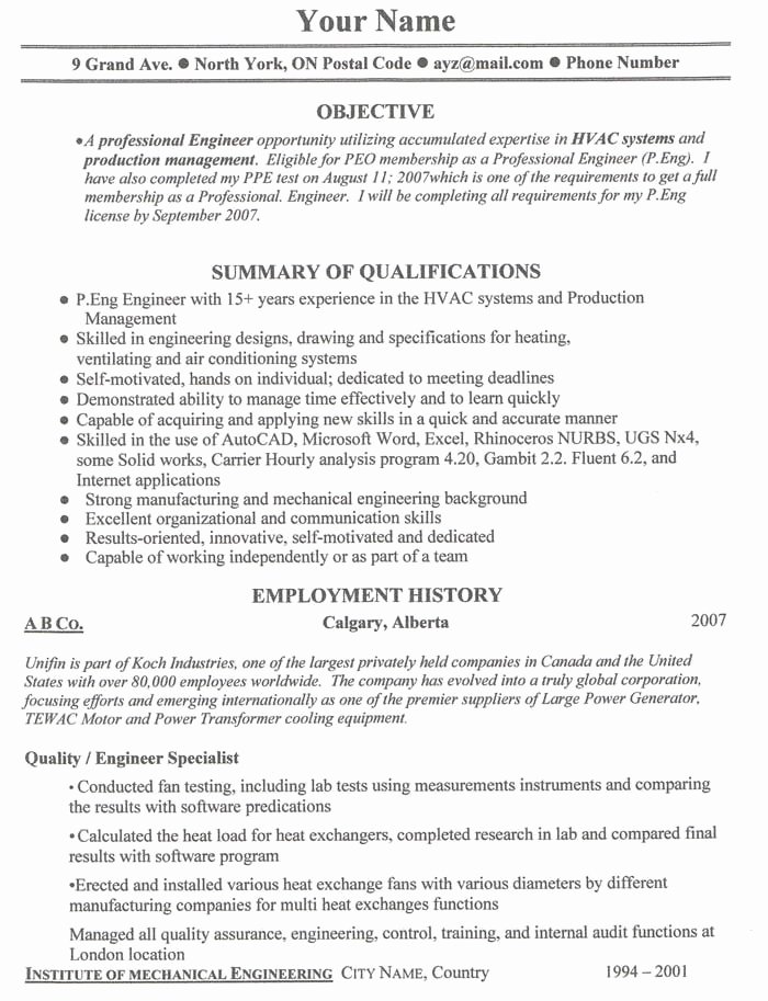 Free Canadian Resume Templates Best Resume Gallery