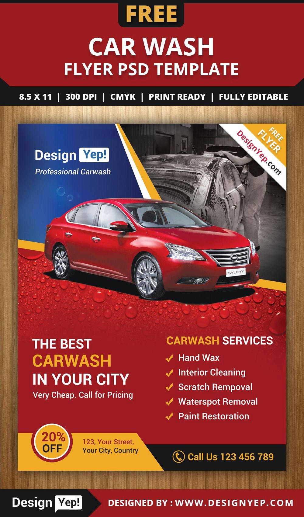 Free Car Wash Flyer Psd Template 3232 Designyep