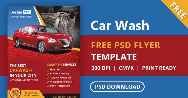 Free Car Wash Flyer Psd Template Designyep