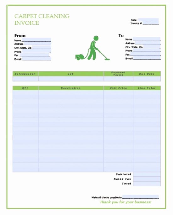 Free Carpet Cleaning Service Invoice Template