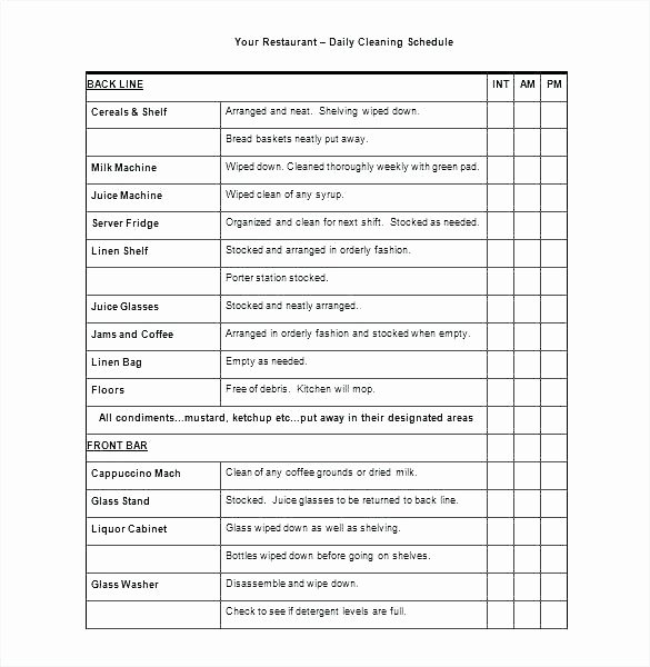 Free Checklist Template Restaurant Bathroom Cleaning Daily