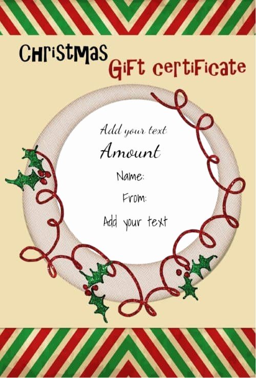 Free Christmas Gift Certificate Template