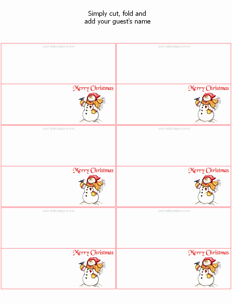 Free Christmas Place Card Templates