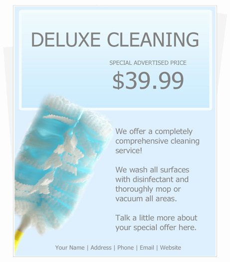 Free Cleaning Flyer Template by Cleaningflyer