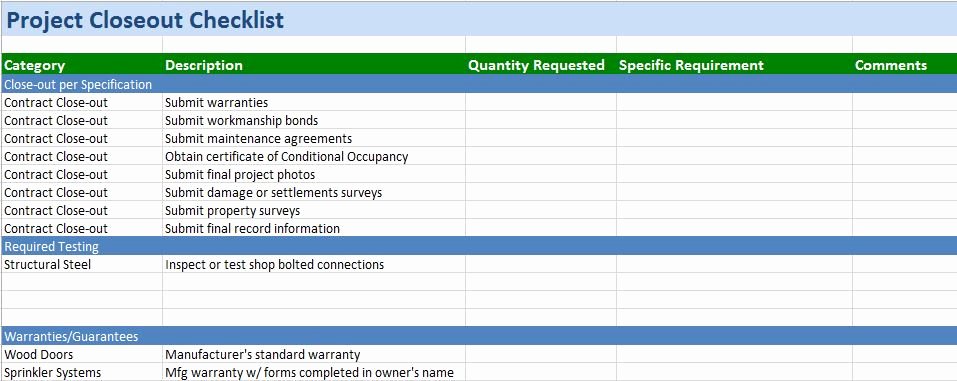 Free Construction Project Management Templates In Excel