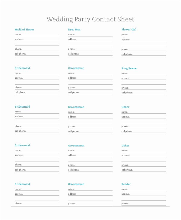Free Contact List Template 10 Free Word Pdf Documents
