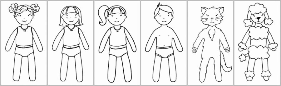 Free Cut Out Paper Dolls Coloring Pages Gianfreda