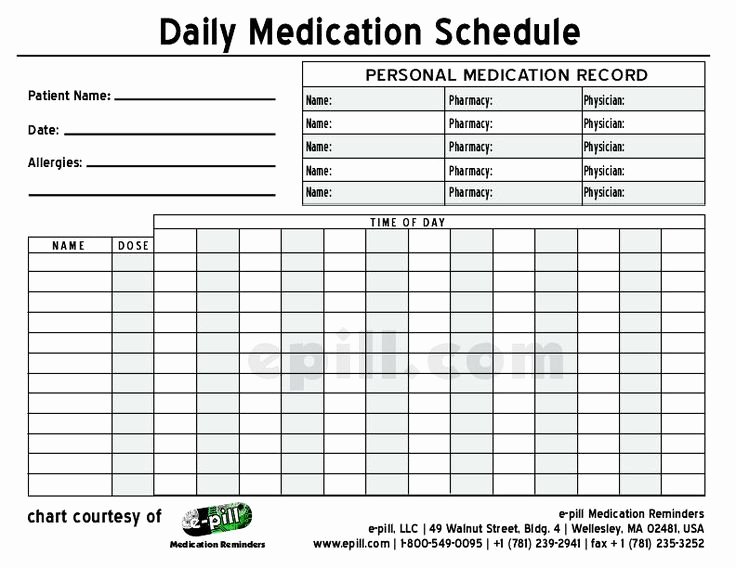 Free Daily Medication Schedule Free Daily Medication