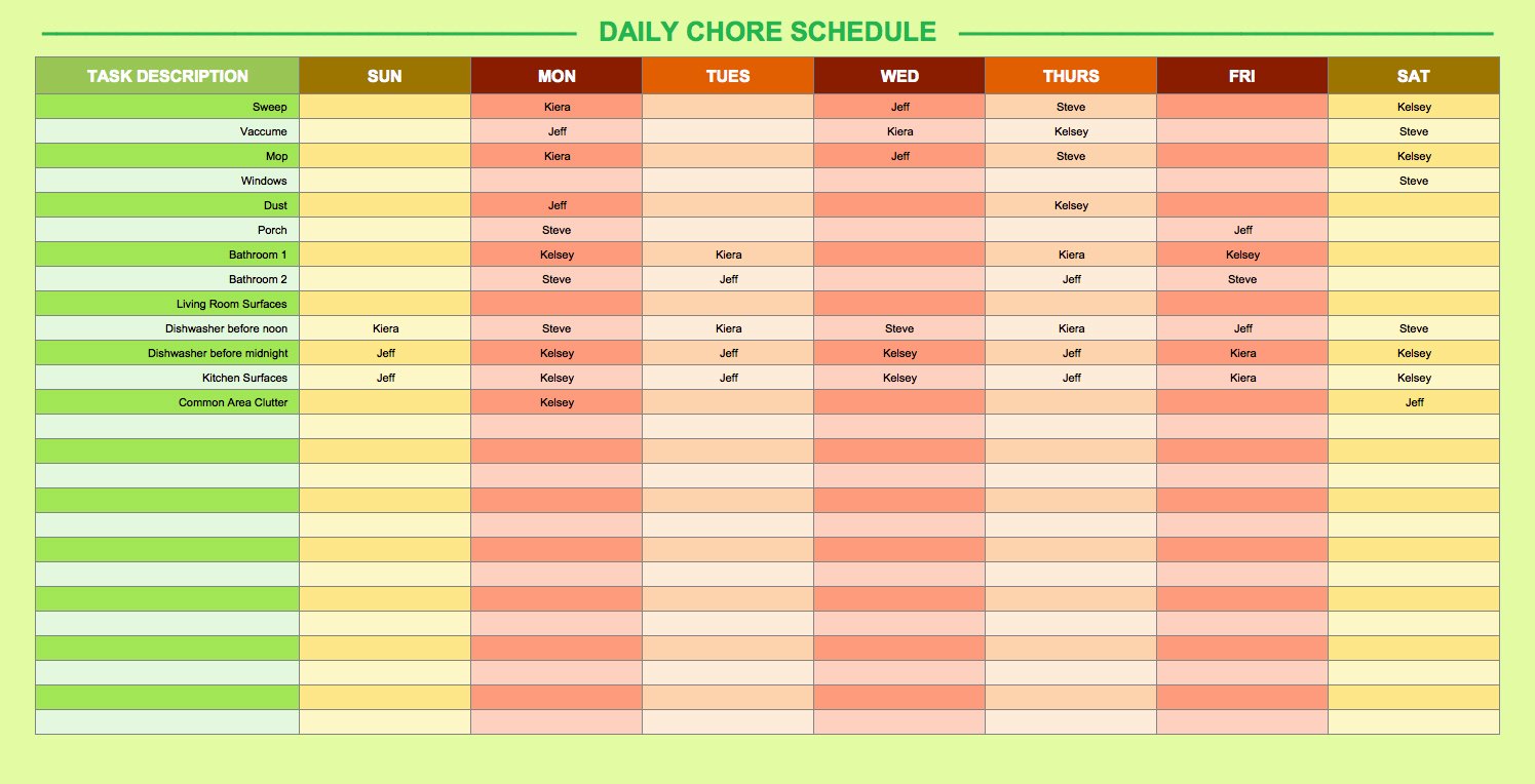 Free Daily Schedule Templates for Excel Smartsheet