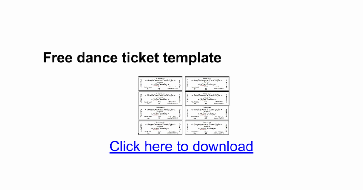 Free Dance Ticket Template Google Docs