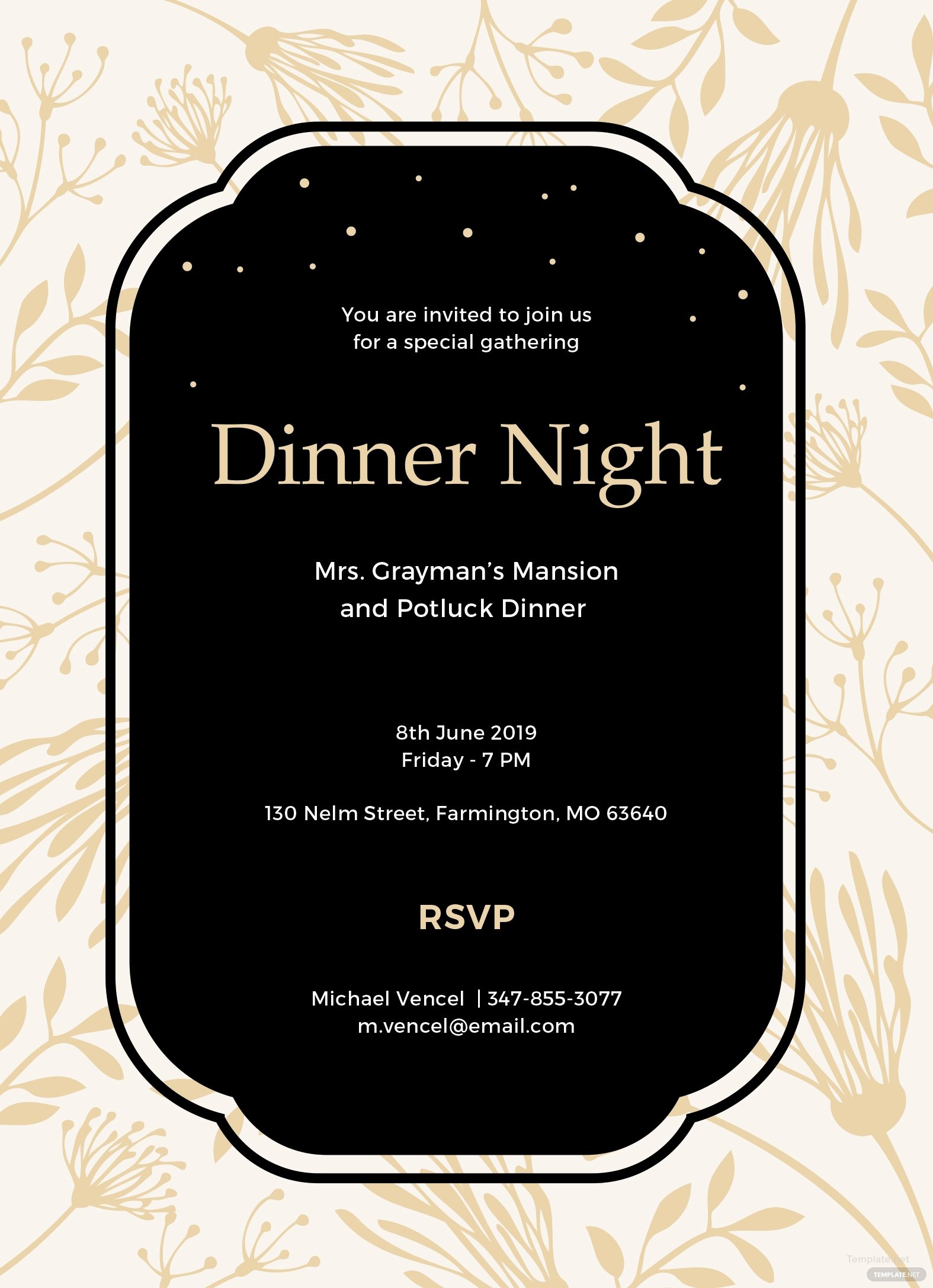 Free Dinner Invitation Template In Ms Word Publisher