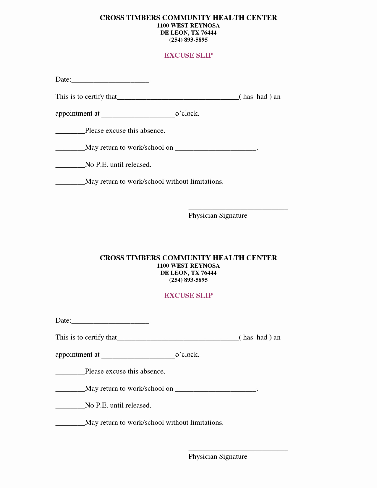 Free Doctors Note Template Scope Of Work Template