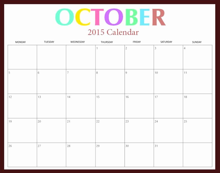 Free Download 2015 Calendar 2015 October Printable