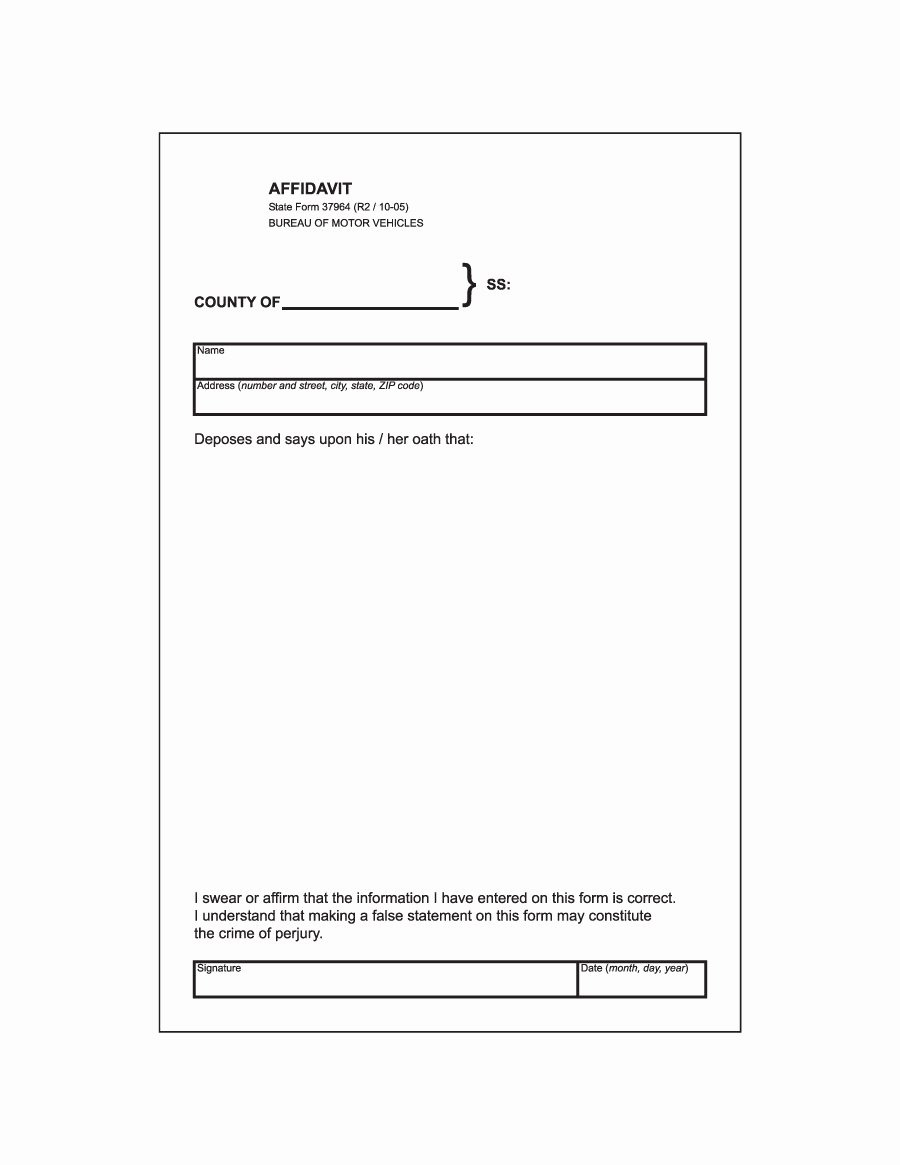 Free Download and Editable Affidavit form Template Example