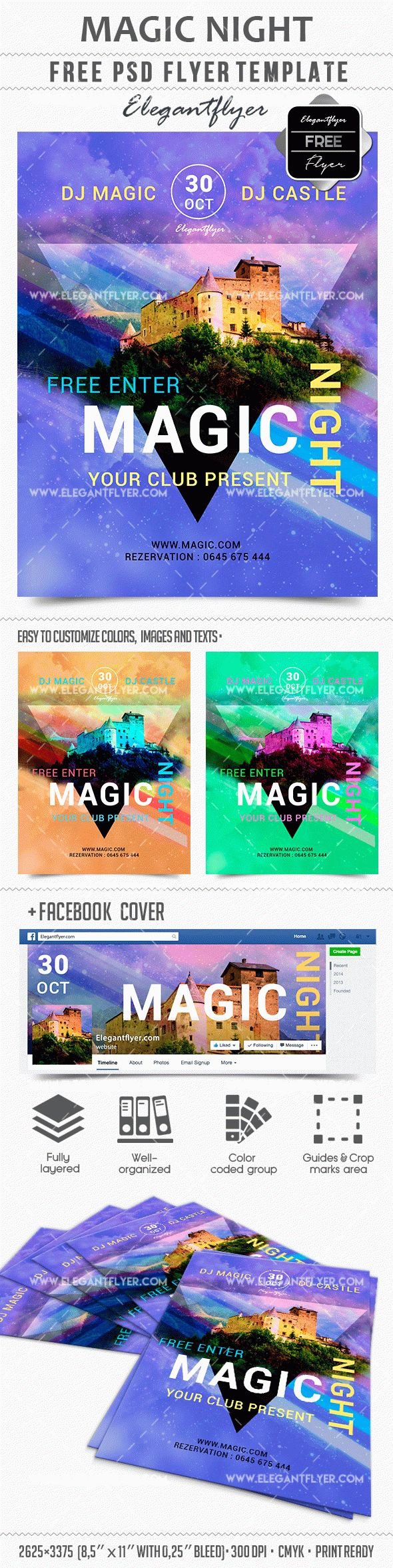 Free Download Flyer Template Magic Night – Free Psd