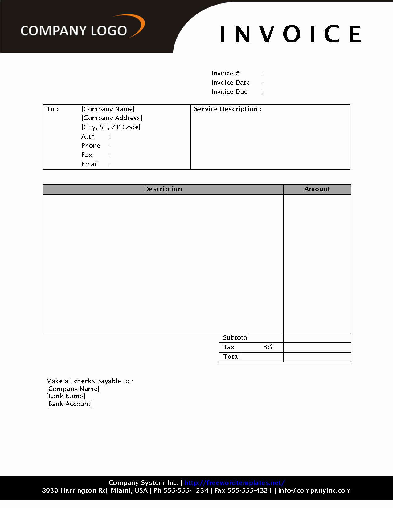 Free Download Invoice Template
