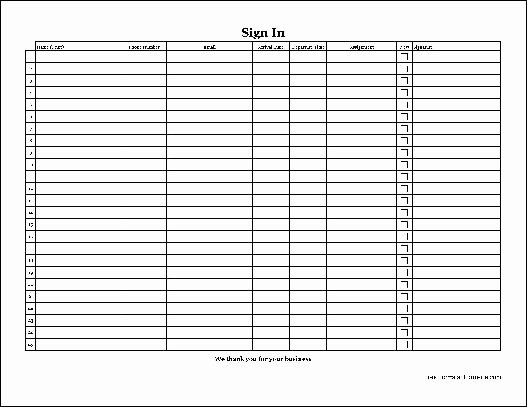 Free Easy Copy Detailed Volunteer Sign In Sheet with