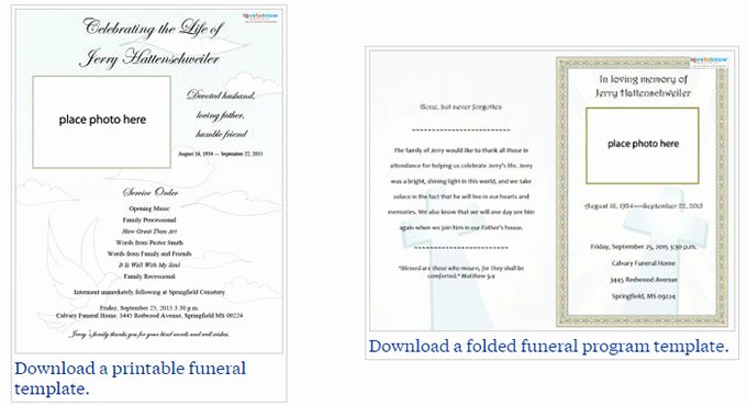 Free Editable Funeral Program Template