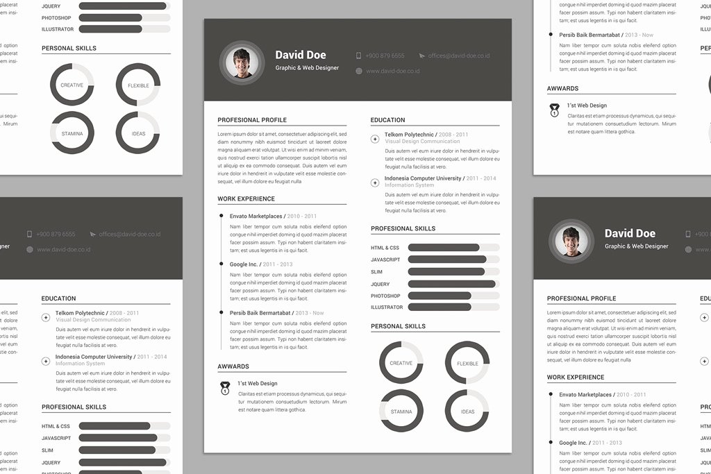 Free Elegant Resume Cv Design Template Psd File Good