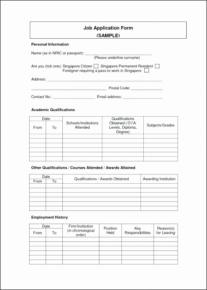 Free Employee Application form Downloadable Employment Job