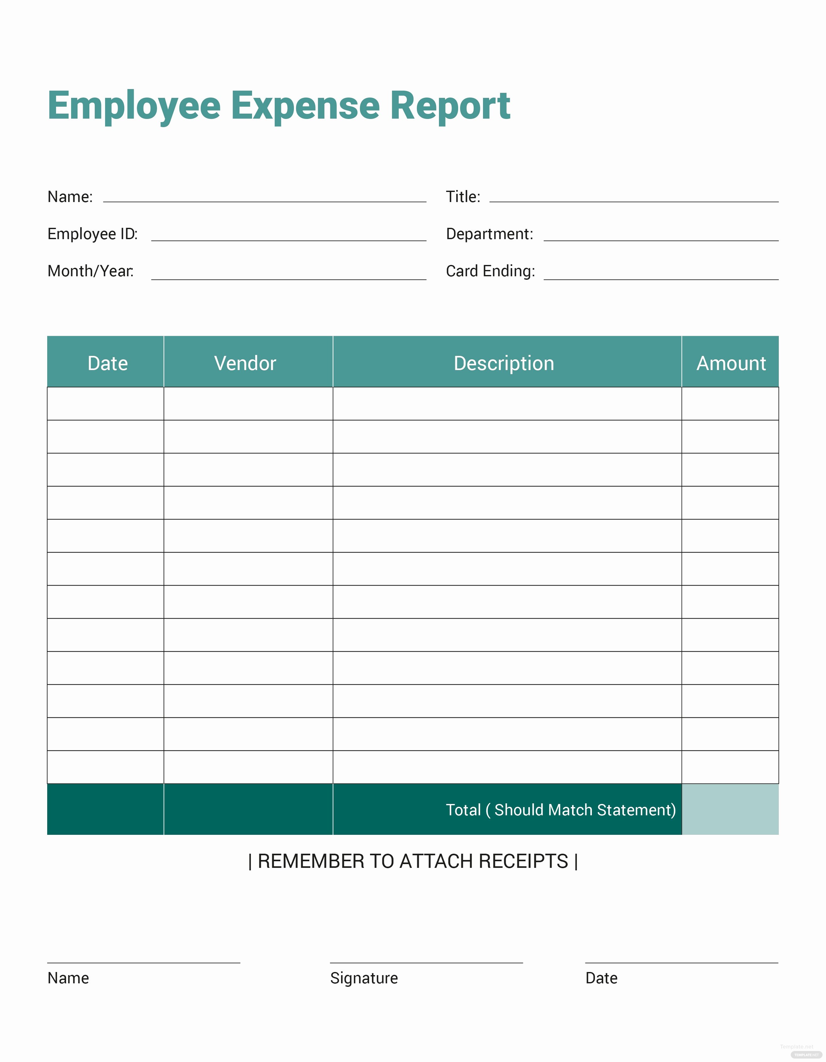 Free Employee Expense Report Template In Microsoft Word
