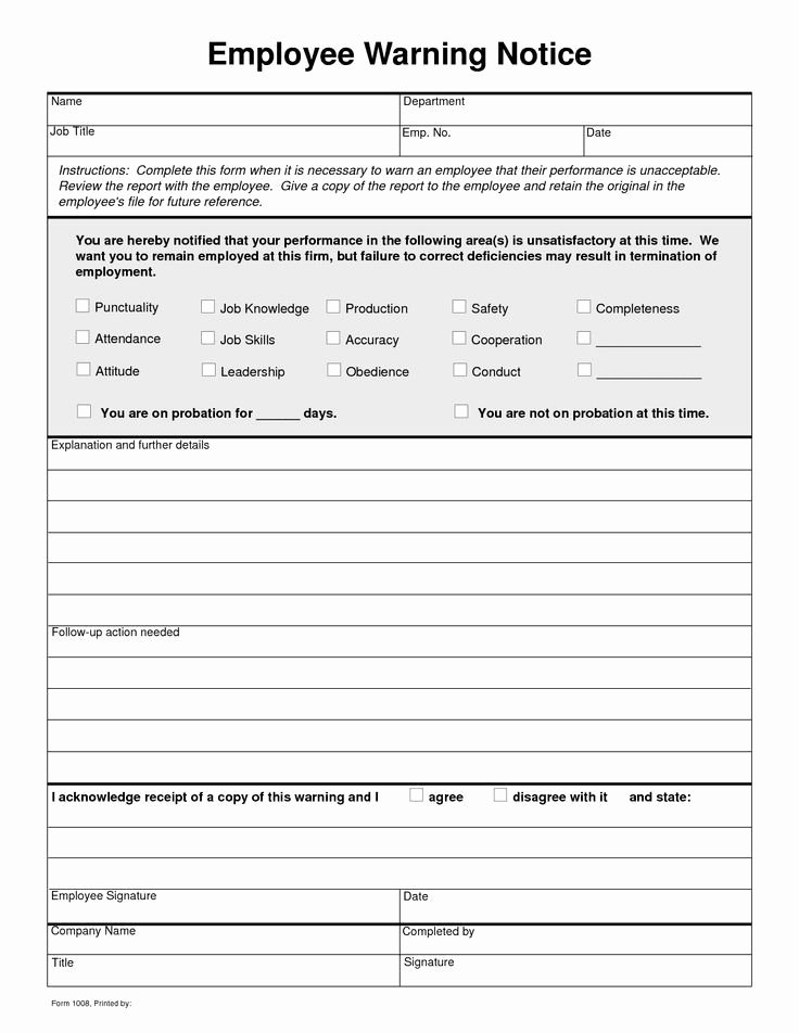 Free Employee Write Up forms Stay at Home Moms