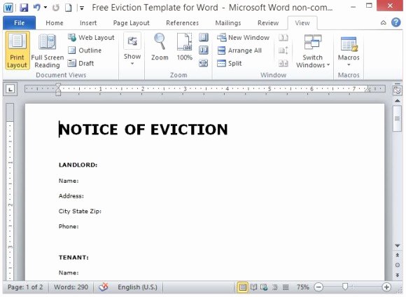 Free Eviction Template for Word