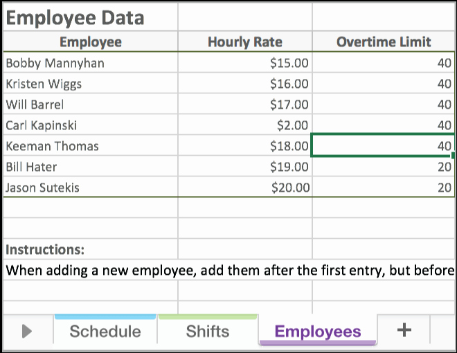 Free Excel Employee Scheduling Template