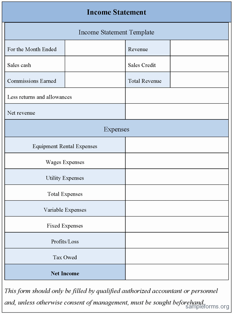 Free Excel In E Statement Template 2 Simple In E
