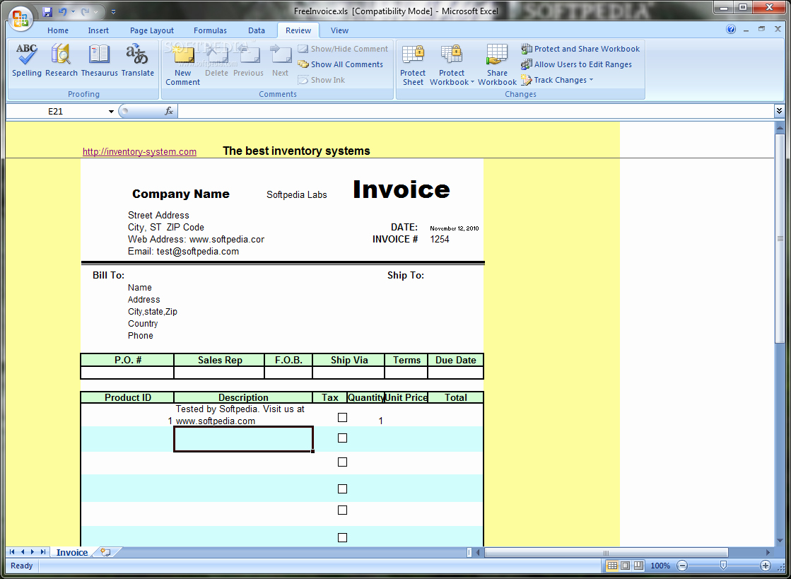 Free Excel Invoice Template Download