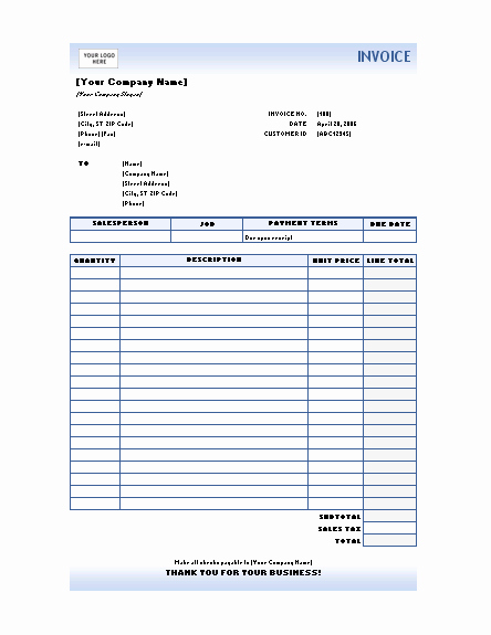 Free Excel Invoices Templates Download