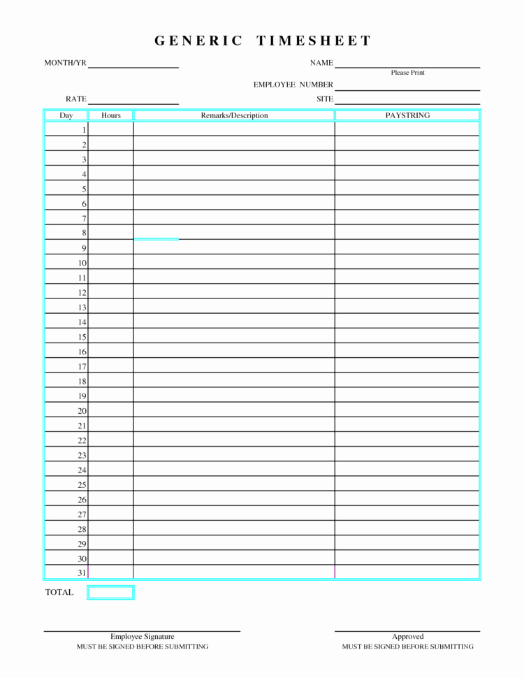 Free Excel Timesheet Template Multiple Employees Time