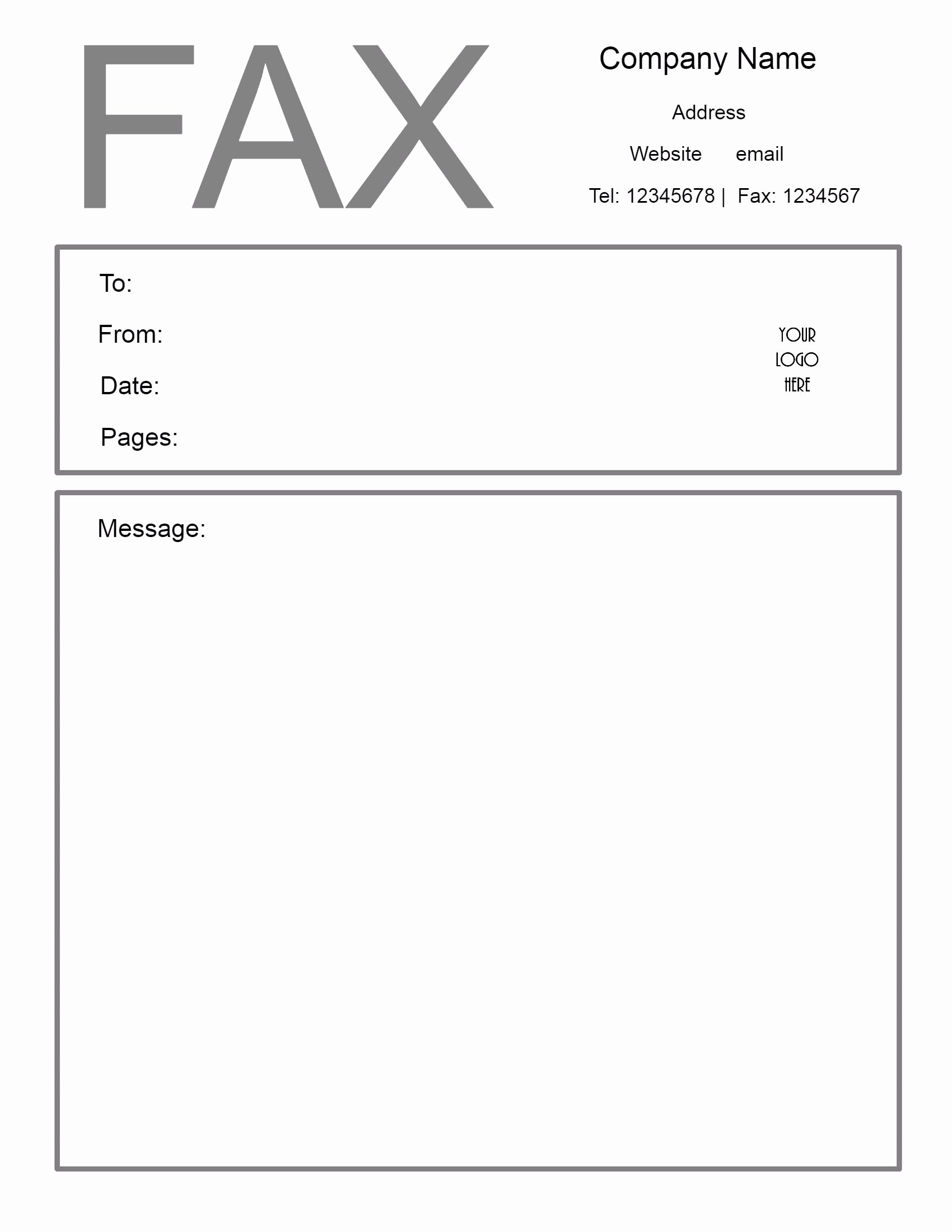 fax cover sheet