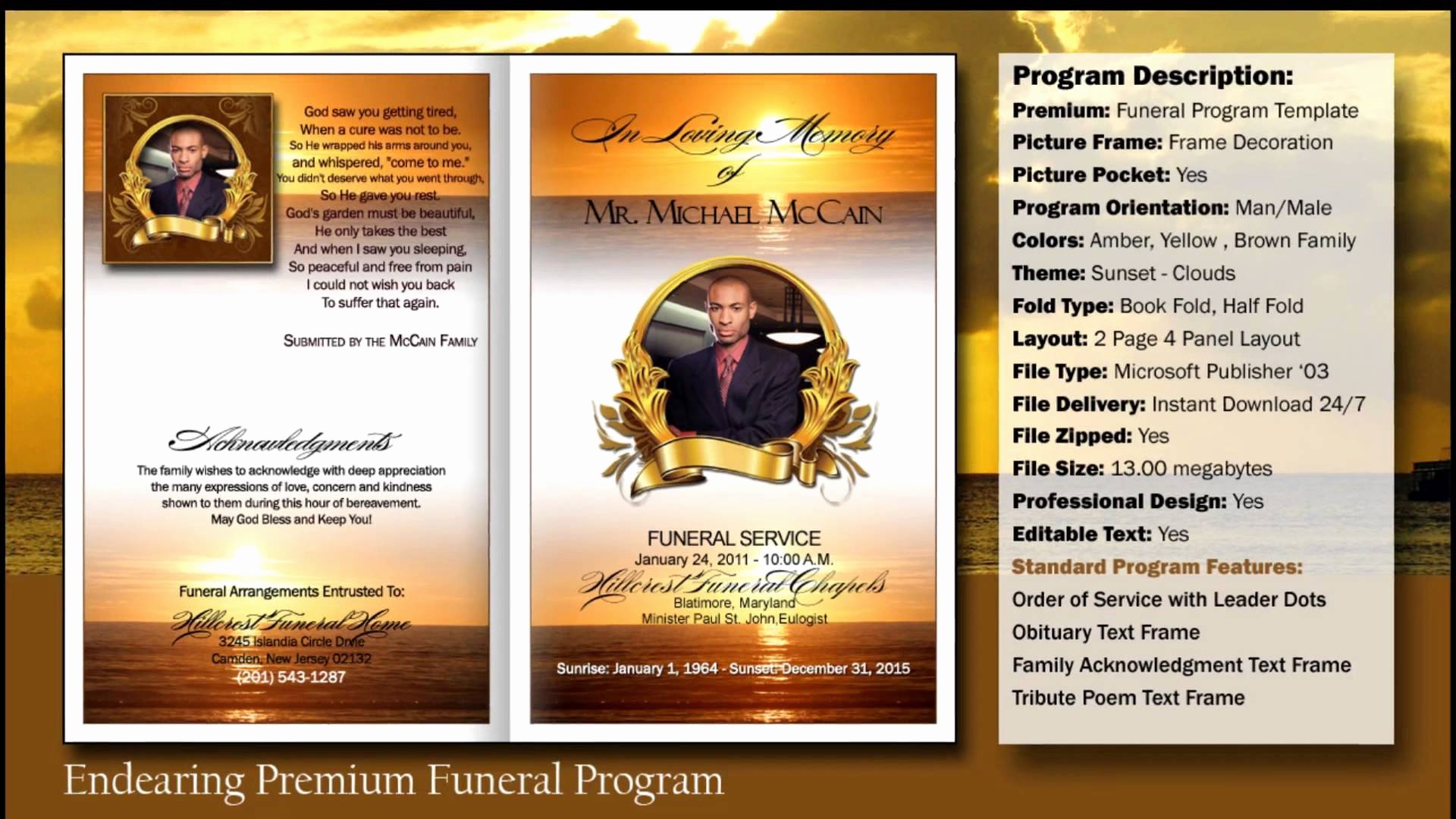 Free Funeral Program Template Microsoft Publisher