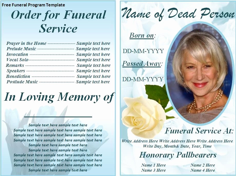 free funeral program templates 3